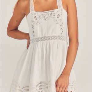 LoveShackFancy White Lace Mini Dress